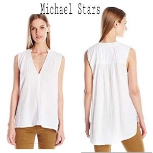 🥳Michael Stars dble gauze vneck high/low top Med